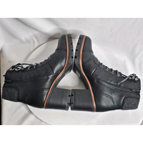 Naturalizer Varuna Black Leather Combat Lace Up Chunky Ankle Boots Women Sz 8.5 - Picture 4 of 8
